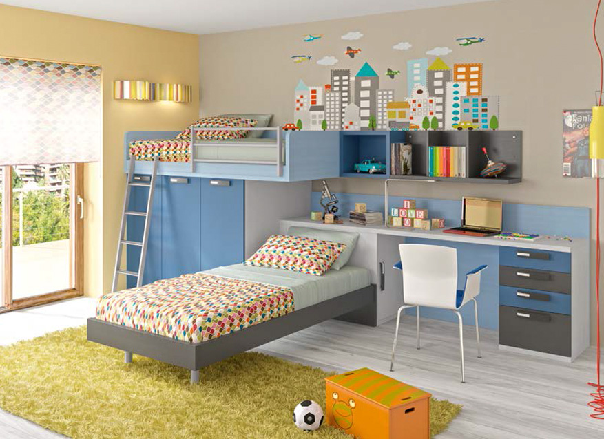 dormitorio juvenil con literas